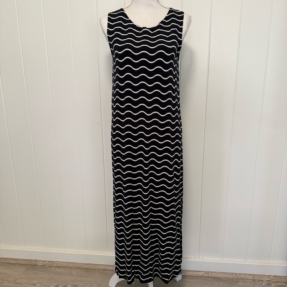Fighting Eel Midi Dress - Navy Wave